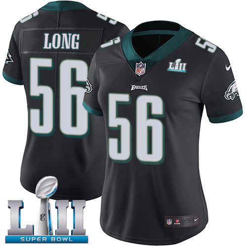 Women Philadelphia Eagles #56 Long Black Limited 2018 Super Bowl NFL Jerseys